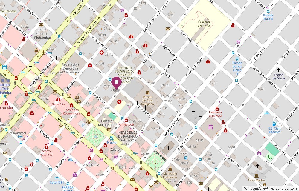 Mapa de los almacenes Kécasa en Riobamba